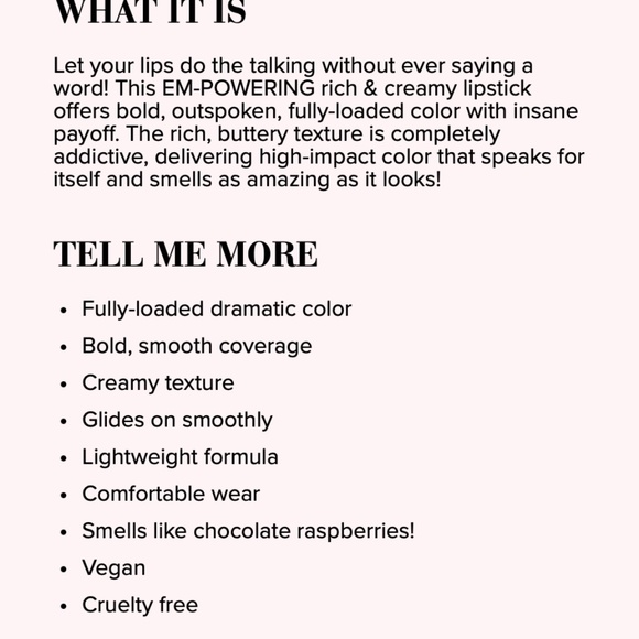 NIB Too Faced Lady Bold Cream Lipstick in Committed - Picture 3 of 4